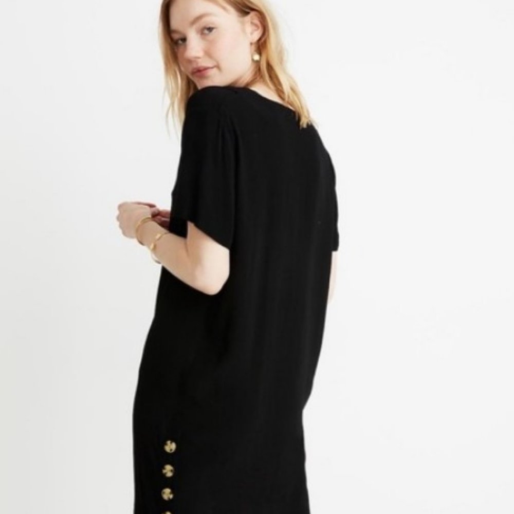 Madewell Side Button Short Sleeve Shift Dress
